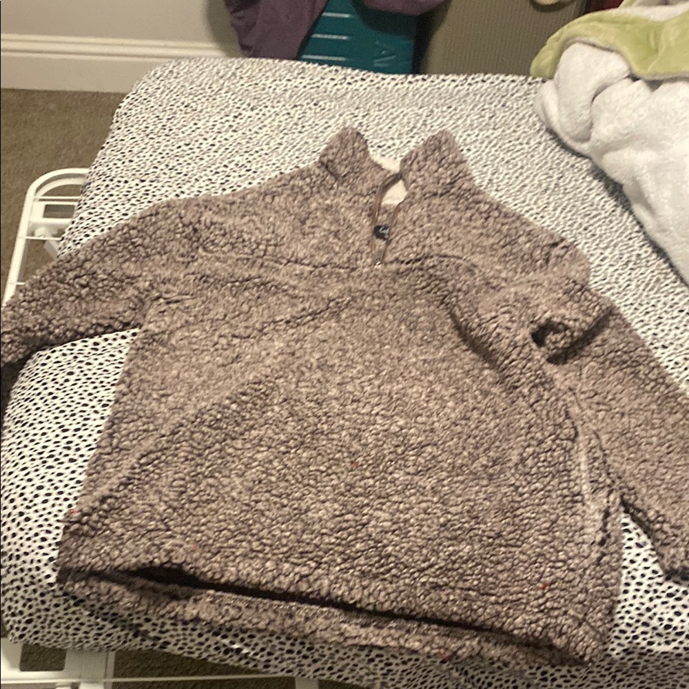 Cozy Brown Sherpa Pullover